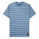 T-SHIRT TIRED SKATEBOARDS STAMP STRIPED POCKET- BLEU
