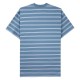 T-SHIRT TIRED SKATEBOARDS STAMP STRIPED POCKET- BLEU
