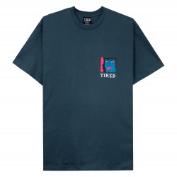 T-SHIRT TIRED SKATEBOARDS THUMB DOWN SS - ORION BLUE
