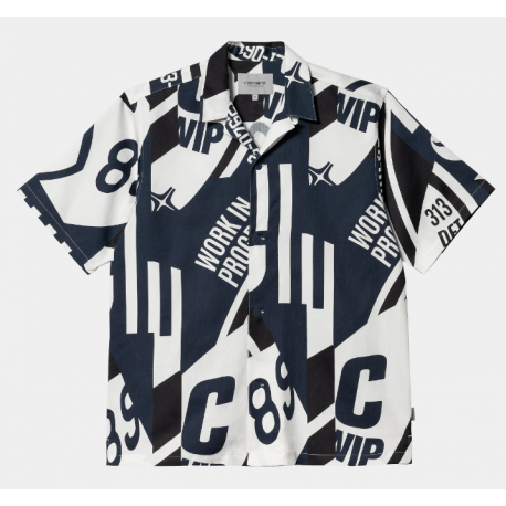 CHEMISE CARHARTT WIP MARINA SHIRT - MARINA PRINT ATOM BLUE 