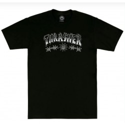 T-SHIRT THRASHER X AWS BARBED WIRE - BLACK 