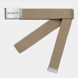 CEINTURE CARHARTT WIP CLIP BELT CHROME - LEATHER 