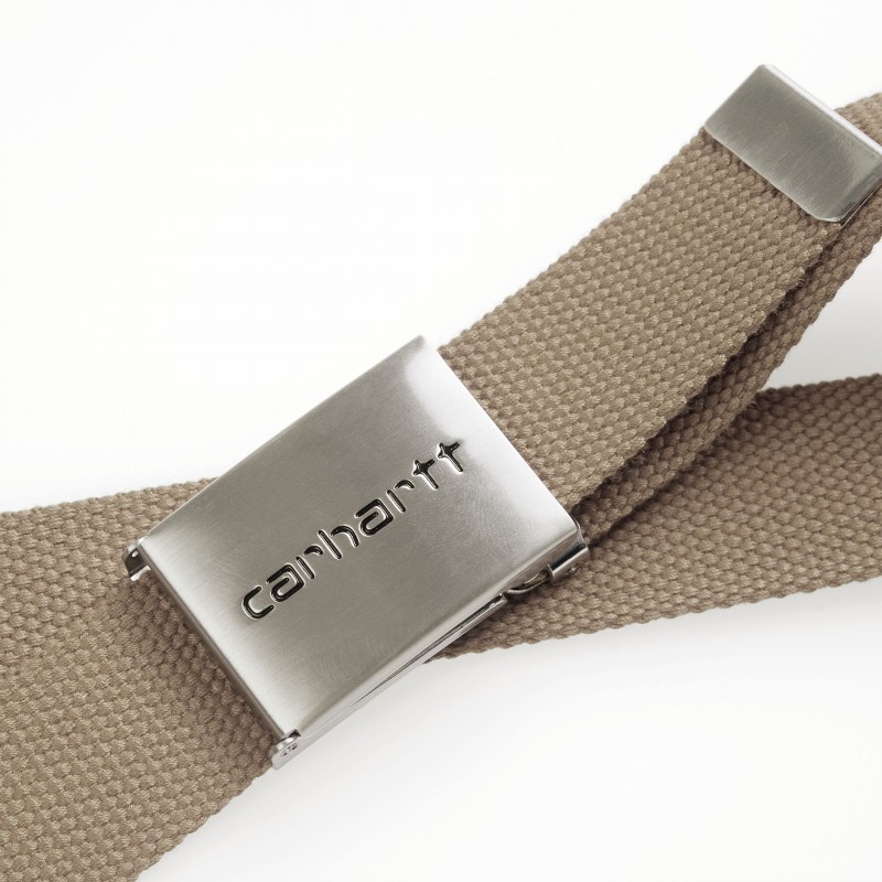 Ceinture Carhartt Wip Clip Belt Chrome Leather