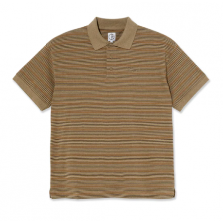 POLO POLAR STRIPE POLO - CAMEL