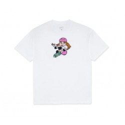 T SHIRT LAST RESORT AB SKATER SKATING ON A SKATEBOARD TEE - WHITE