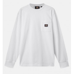 T-SHIRT DICKIES MOUNT VISTA POCKET LS - WHITE