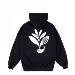 SWEAT MAGENTA WHALE PLANT HOODIE - BLACK
