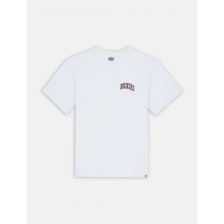 T-SHIRT DICKIES AITKIN CHEST TEE - WHITE FIRED BRICK
