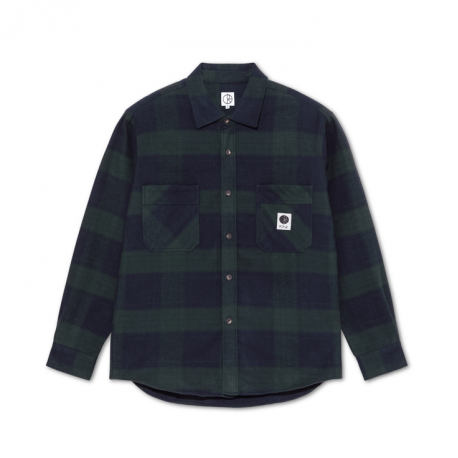 CHEMISE POLAR MIKE LS SHIRT FLANNEL - NAVY TEAL