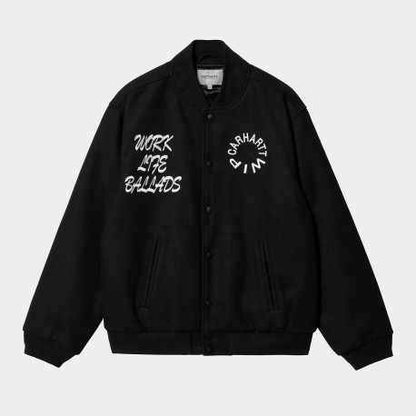 VESTE CARHARTT WIP WORK VARSITY BOMBER - WOOL BLACK