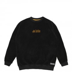 SWEAT JACKER SELECT LOGO SHERPA CREWNECK - BLACK