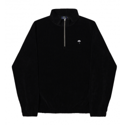 SWEAT HELAS CAPS DAMERINO QUARTER ZIP - BLACK