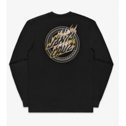 T-SHIRT SANTA CRUZ LS HOLO FLAMED DOT - BLACK