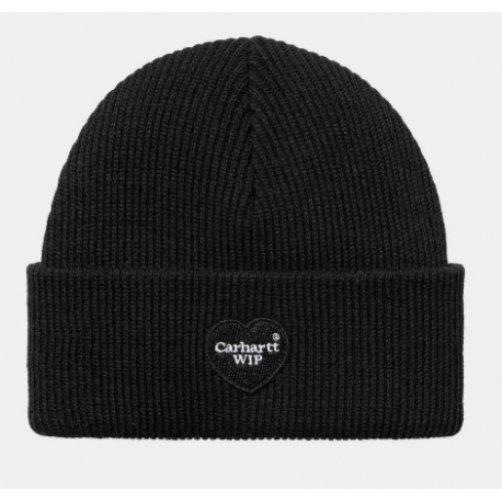BONNET CARHARTT WIP HEART PATCH BEANIE - BLACK