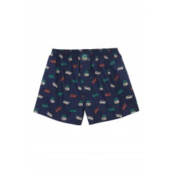 CALECON LOUSY LIVIN X MAGENTA BOXER SHORTS - NAVY BLUE