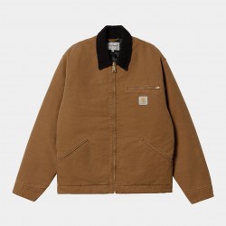 VESTE CARHARTT WIP OG DETROIT JACKET - DEEP H BROWN BLACK AGED CANVAS
