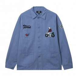 VESTE TIRED MOTO FIELD COAT - CADET BLUE