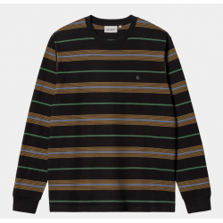 T-SHIRT CARHARTT WIP HAYNES STRIPE LS - BLACK