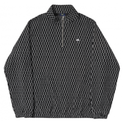VESTE HELAS PIANO VELVET QUARTER ZIP - BLACK WHITE
