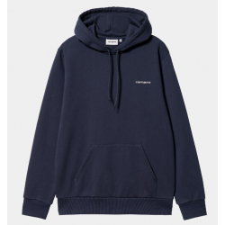SWEAT CARHARTT WIP HOODED EMBROIDERY - BLUE WHITE