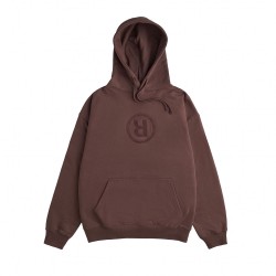 SWEAT RAVE R LOGO HOODIE - DARK BROWN