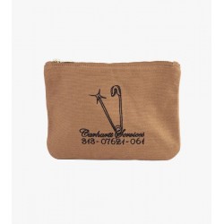 POCHETTE CARHARTT WIP CANVAS GRAPHIC ZIP WALLET - HAMILTON BROWN