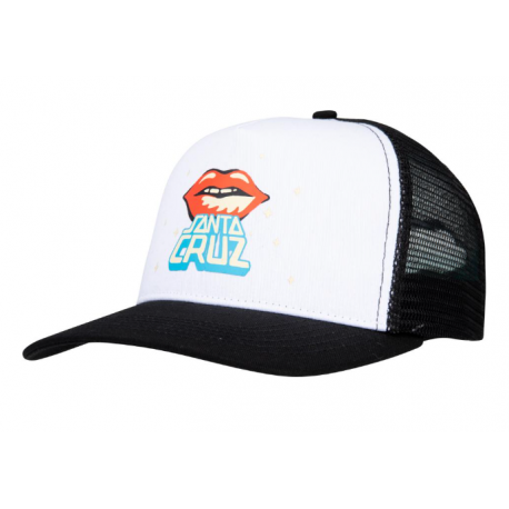 CASQUETTE SANTA CRUZ JOHNSON DANGER ZONE LIPS - WHITE BLACK