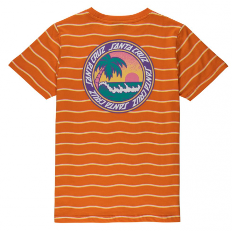 T-SHIRT SANTA CRUZ YOUTH PARADISE BREAK - APRICOT WAVE STRIPE