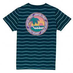 T-SHIRT JUNIOR SANTA CRUZ YOUTH PARADISE BREAK - TIDAL TEAL WAVE STRIPE