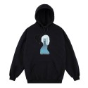 SWEAT MAGENTA DOOR HOODIE - BLACK