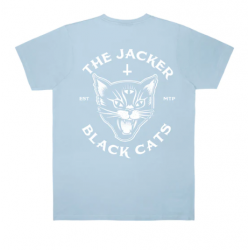 T-SHIRT JACKER BLACK CATS - BABY BLUE