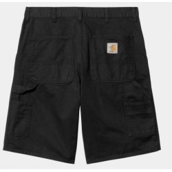 SHORT CARHARTT WIP SINGLE KNEE - BLACK GARMENT DYED