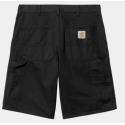 SHORT CARHARTT WIP SINGLE KNEE - BLACK GARMENT DYED