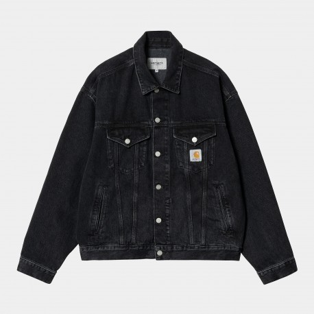 VESTE CARHARTT WIP HELSTON JACKET - BLACK STONE WASHED