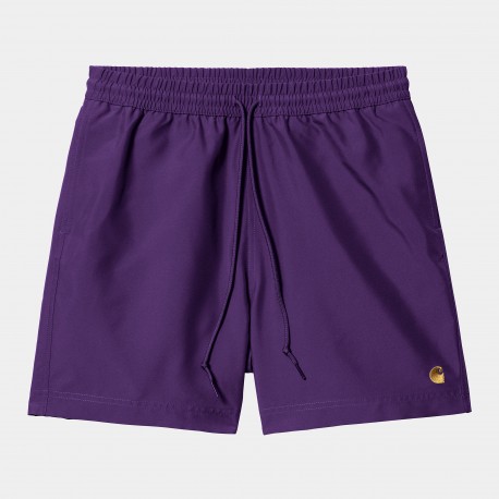 SHORT CARHARTT WIP CHASE SWIM TRUNKS - TYRIAN GOLD