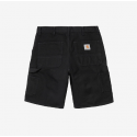 SHORT CARHARTT WIP SINGLE KNEE CANVAS - BLACK RINSED 