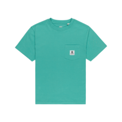 T-SHIRT ELEMENT BASIC POCKET LABEL JUNIOR - LAGOON
