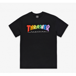 T-SHIRT THRASHER RAINBOW MAG SS - BLACK